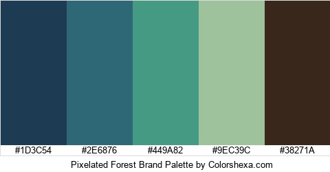Pixelated Forest Brand Colors Logo