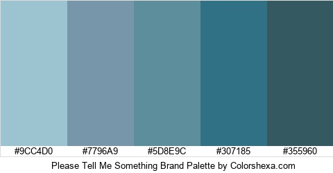 Please Tell Me Something Brand Colors Logo