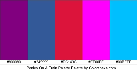 Ponies On A Train Palette Colors Logo