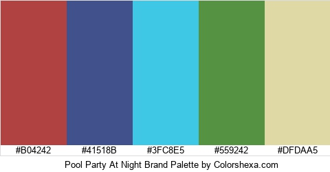 Pool Party At Night Brand Colors Logo