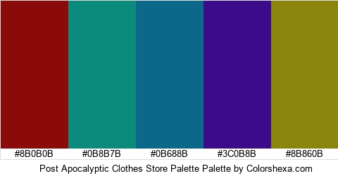 Post Apocalyptic Clothes Store Palette Colors Logo