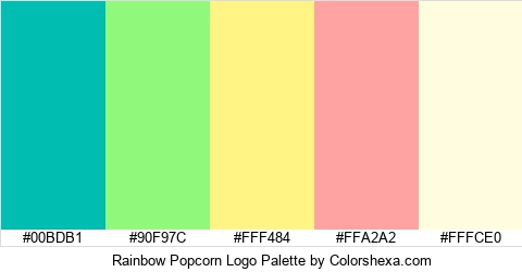 Rainbow Popcorn Logo Colors Logo