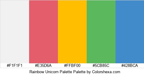 Rainbow Unicorn Palette Colors Logo