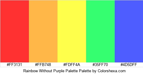 Rainbow Without Purple Palette Colors Logo
