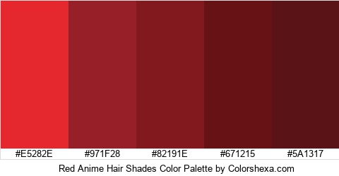 Red anime hair shades Color Palette