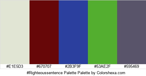 #Righteoussentence Palette Colors Logo