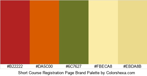 Short Course Registration Page Brand Colors Logo