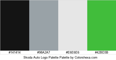 Skoda Auto Logo Palette Colors Logo