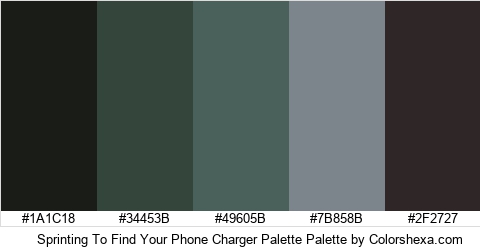 Sprinting To Find Your Phone Charger Palette Colors Logo