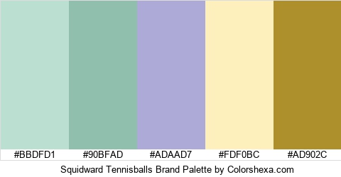 Squidward Tennisballs Brand Colors Logo