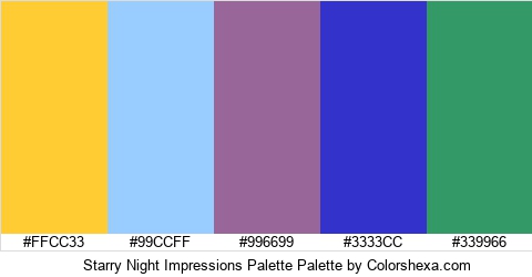 Starry Night Impressions Palette Colors Logo