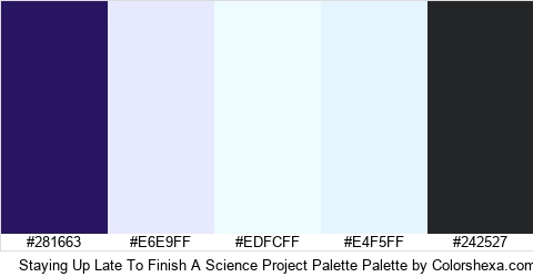 Staying Up Late To Finish A Science Project Palette Colors Logo