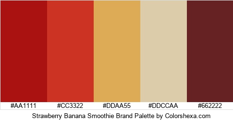 Strawberry Banana Smoothie Brand Colors Logo