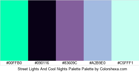 Street Lights And Cool Nights Palette Colors Logo