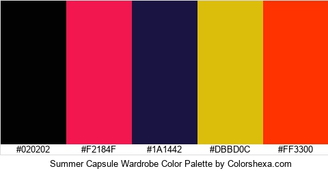Summer Capsule Wardrobe Color Colors Logo