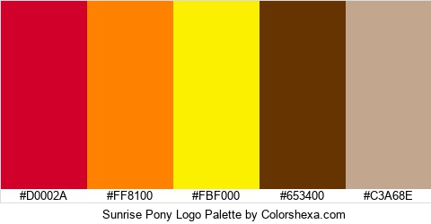 Sunrise Pony Logo Colors Logo