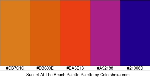 Sunset At The Beach Palette Colors Logo