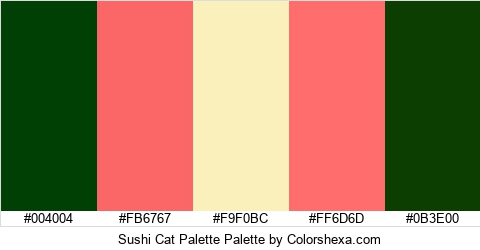 Sushi Cat Palette Colors Logo
