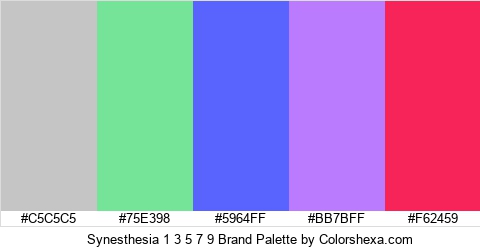 Synesthesia 1 3 5 7 9 Brand Colors Logo