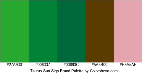 Taurus Sun Sign Brand Colors Logo