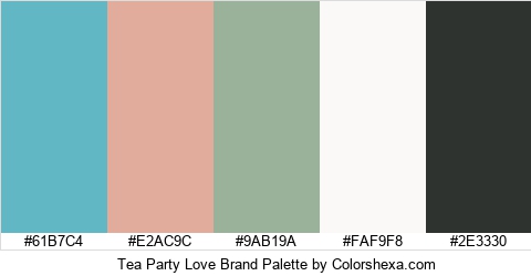 Tea Party Love Brand Colors Logo