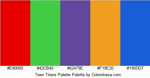 Teen Titans Palette Colors Logo