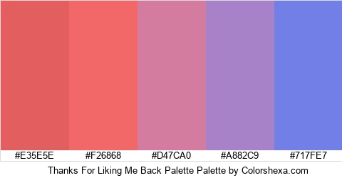 Thanks For Liking Me Back Palette Colors Logo