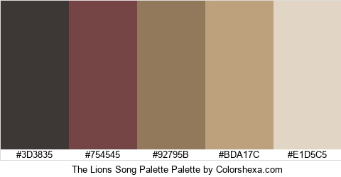 The Lions Song Palette Colors Logo