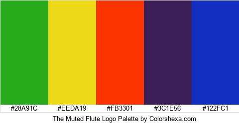 The Muted Flute Logo Colors Logo