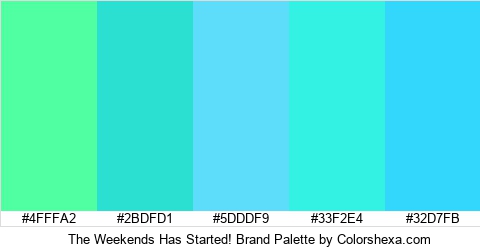 The Weekends Has Started! Brand Colors Logo