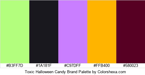Toxic Halloween Candy Brand Colors Logo