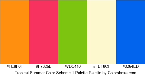 Tropical Summer Color Scheme 1 Palette Colors Logo