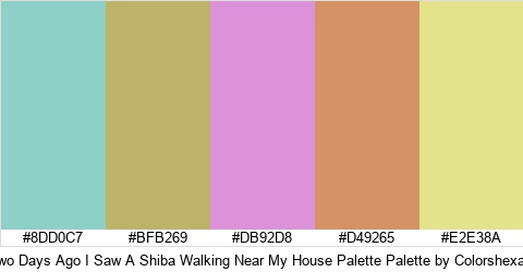 Two Days Ago I Saw A Shiba Walking Near My House Palette Colors Logo