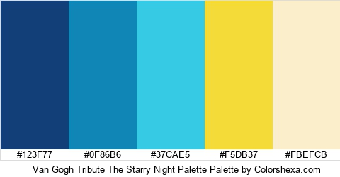 Van Gogh Tribute The Starry Night Palette Colors Logo