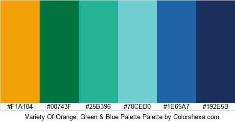 Variety Of Orange, Green & Blue Palette Colors Logo