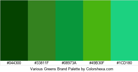 Various Greens Brand Colors Logo