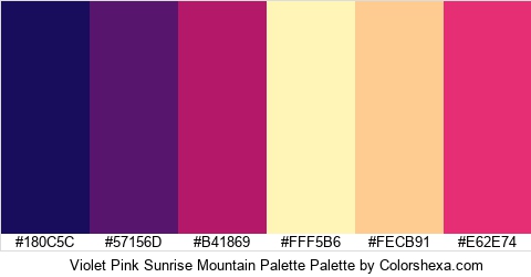 Violet Pink Sunrise Mountain Palette Colors Logo