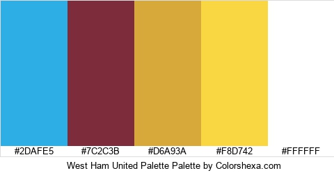West Ham United Palette Colors Logo