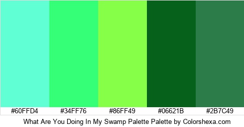 What Are You Doing In My Swamp Palette Colors Logo