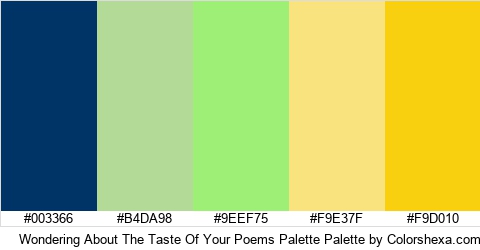 Wondering About The Taste Of Your Poems Palette Colors Logo