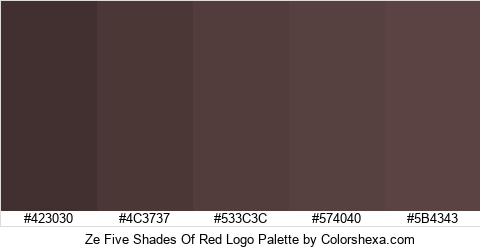 Ze Five Shades Of Red Logo Colors Logo