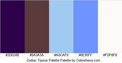 Zodiac Taurus Palette Colors Logo